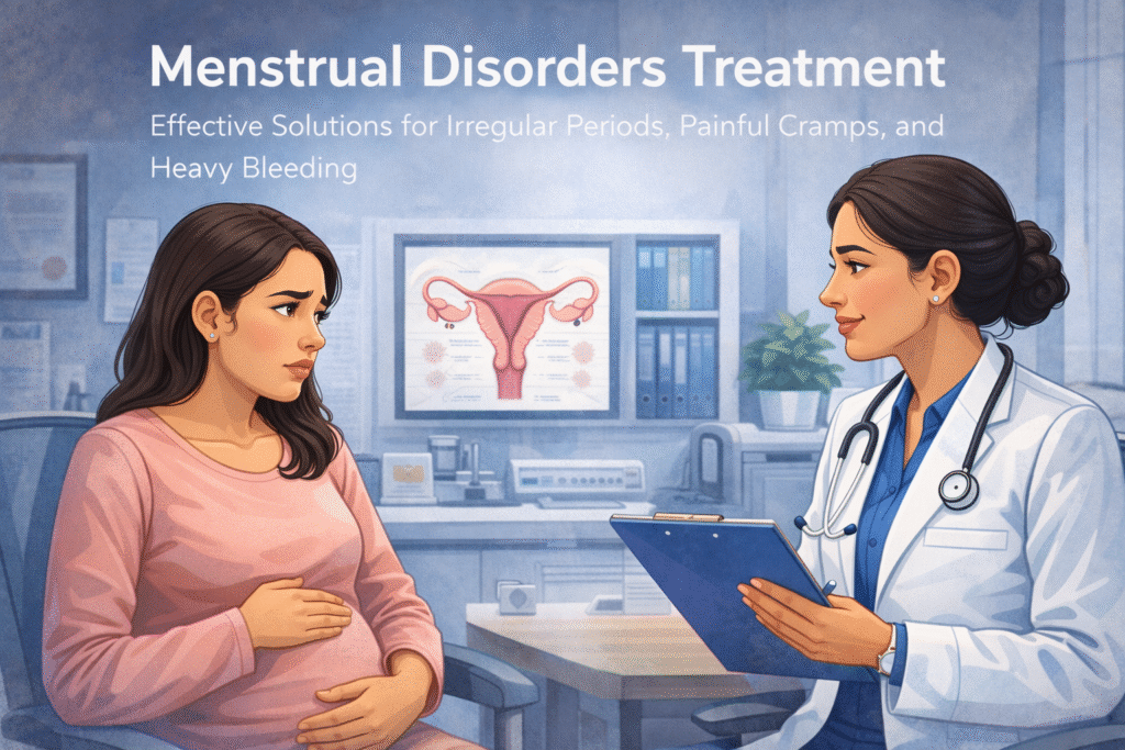 Menstrual disorders treatment with medical guidance for irregular periods, pain, and heavy bleeding